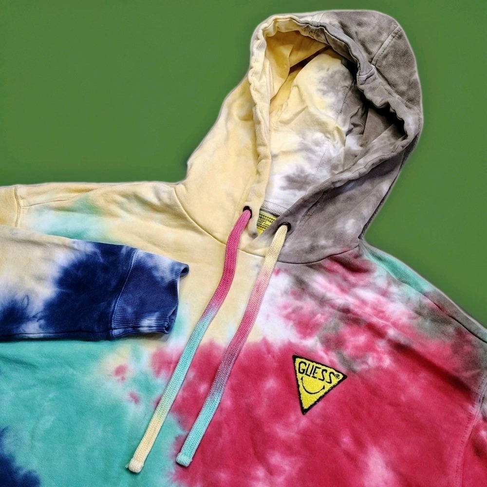 Guess Originals x Chinatown Market Tie Dye Hoodie Smiley Face Men's Medium
